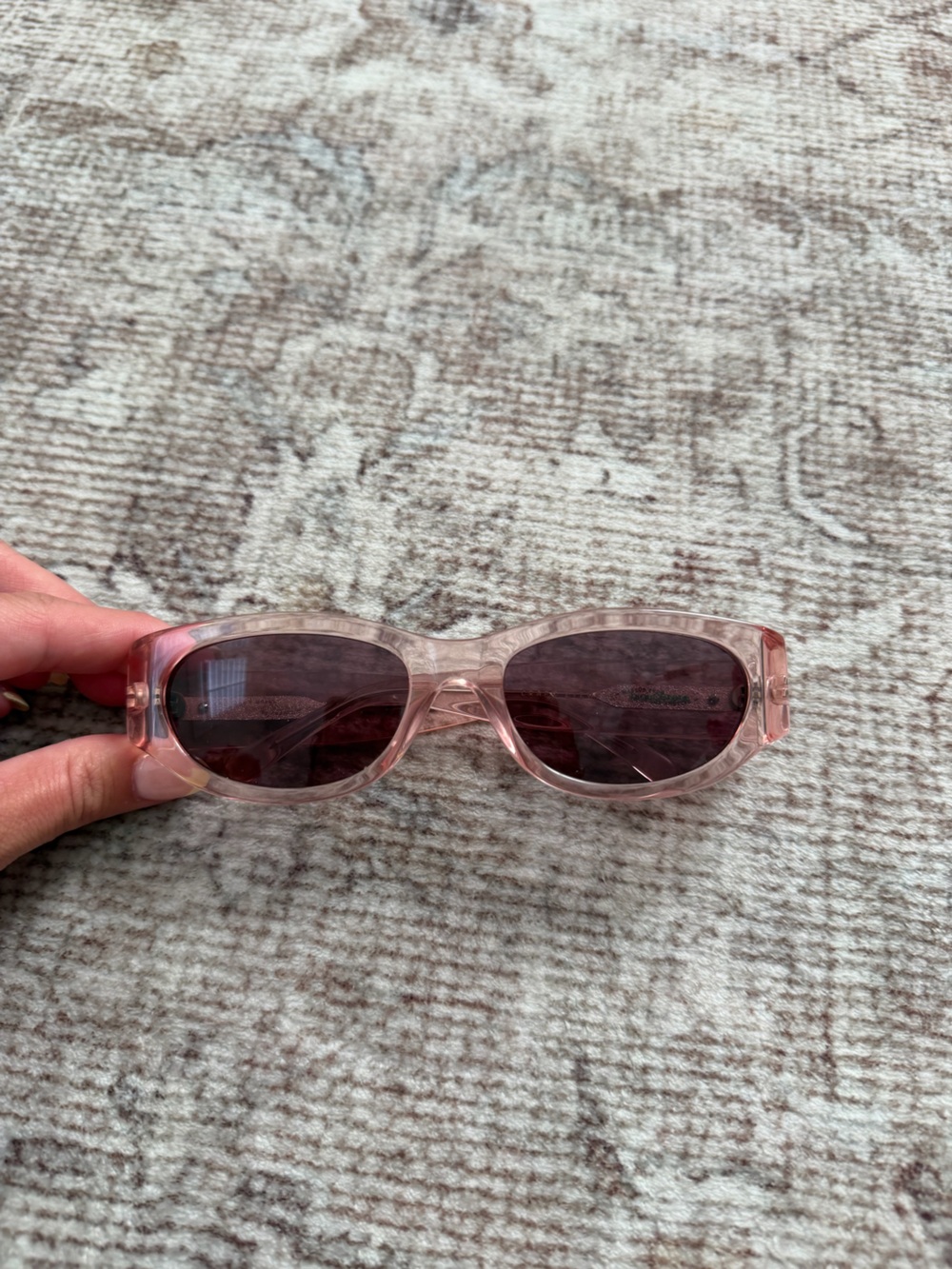 Pink Transparent Frame Sunglasses with Pink Lenses
